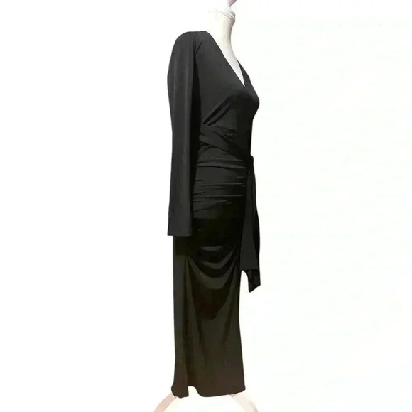 White House Black Market Long Sleeve Ruched Body Con Dress Size 2 - Picture 2 of 11